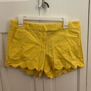 J Crew scalloped short. Yellow. Size 8.